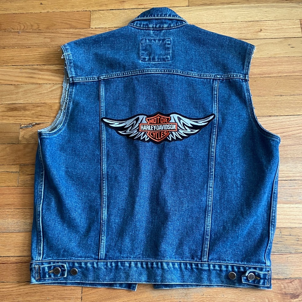 Vintage Harley-Davidson Denim Vest (stitched)
